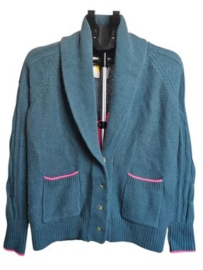 Kerri Rosenthal Cashmere Drippy Heart Shawl Cardigan Sweater Size S
